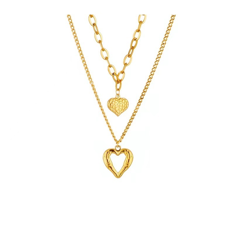 Angelic Affection: Women's Titanium Steel Angel Wings Love Necklace
