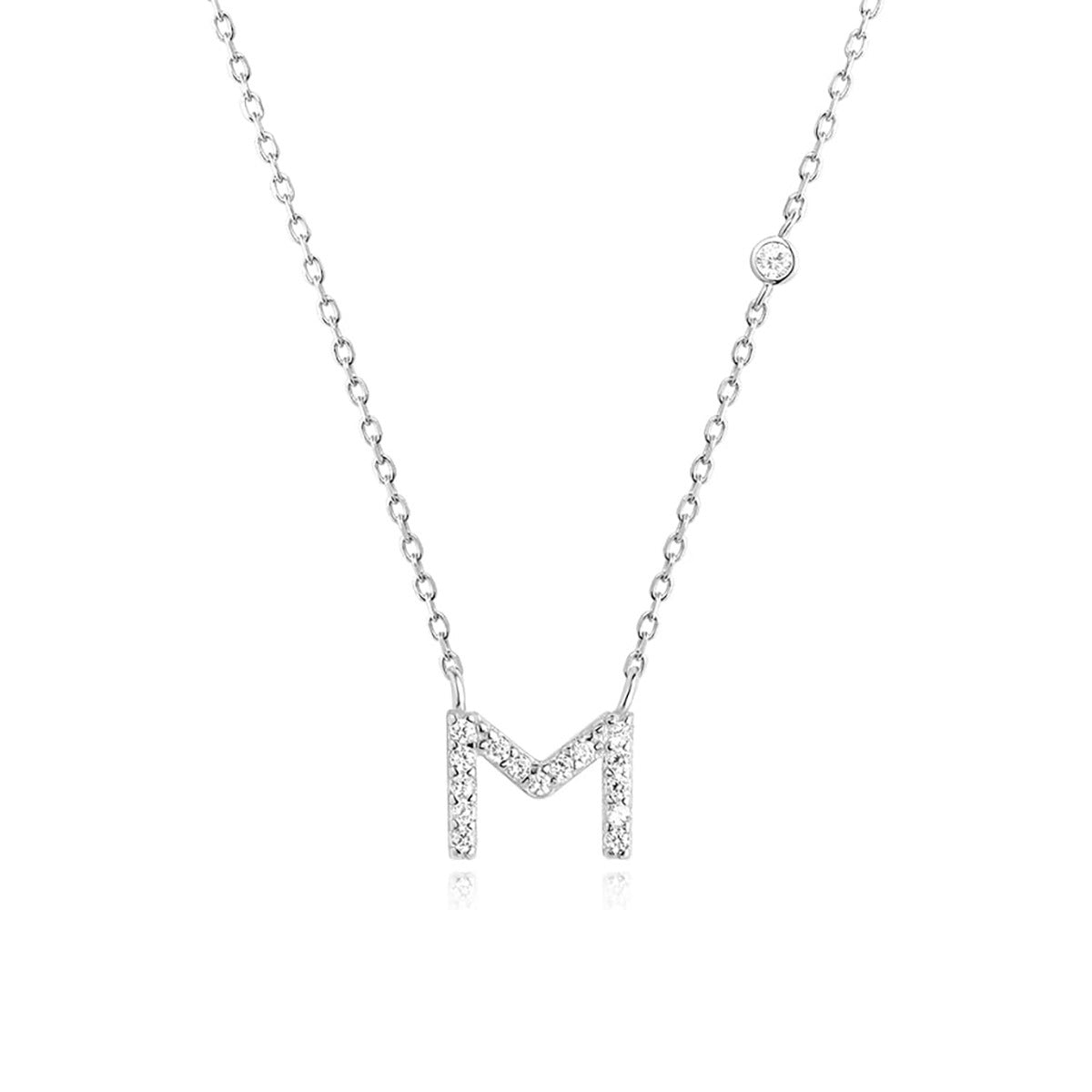 A-Z 26 Letters Luxury Gold/Silver Color Necklace CZ Pendant