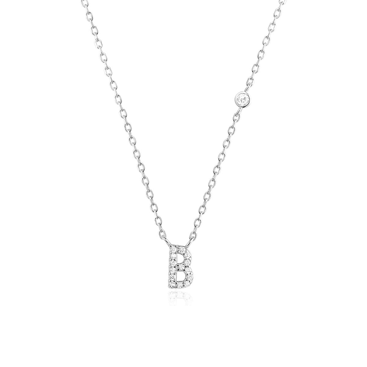 A-Z 26 Letters Luxury Gold/Silver Color Necklace CZ Pendant