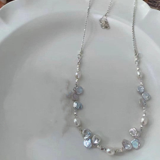 Pearl Flutter: Women's Butterfly Necklace and Bracelet Set