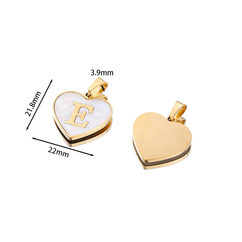 Heartfelt Elegance: 26-Letter White Shell Heart Necklace