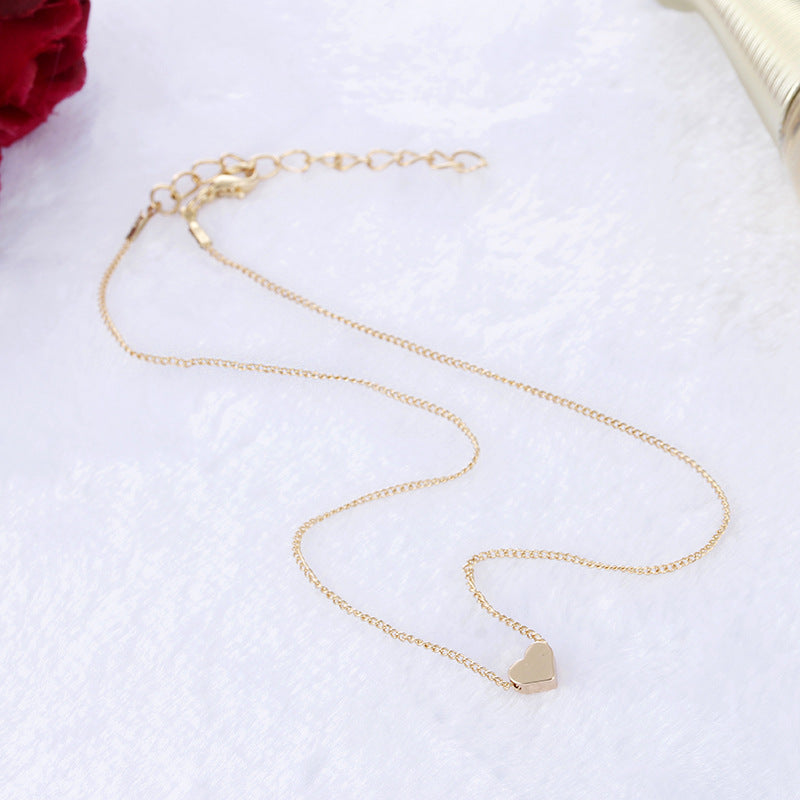 Golden Love: Double-sided Pendant Clavicle Chain Necklace