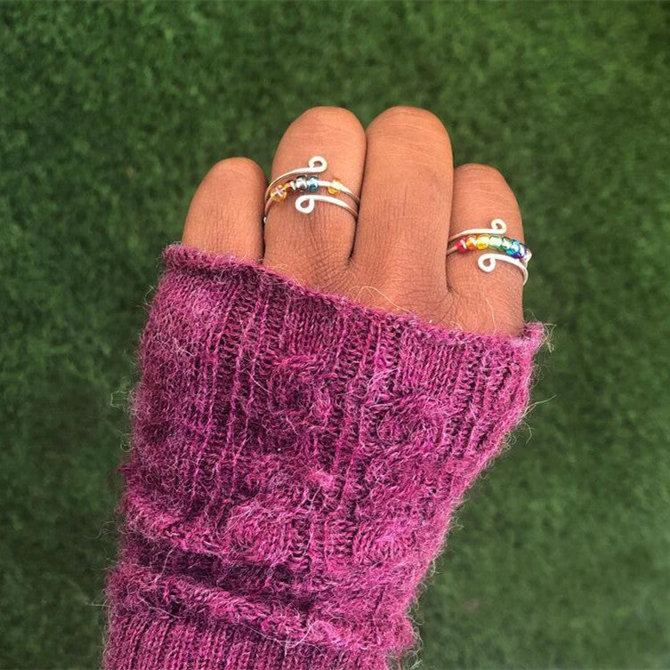 Colorful Beads Anti-Stress Fidget Ring: Free-Spinning Solution for Anxiety