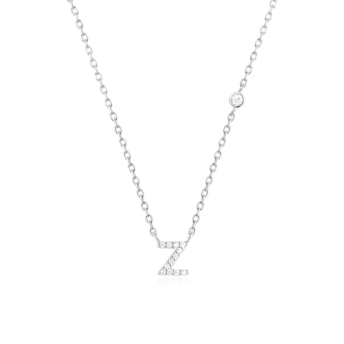 A-Z 26 Letters Luxury Gold/Silver Color Necklace CZ Pendant