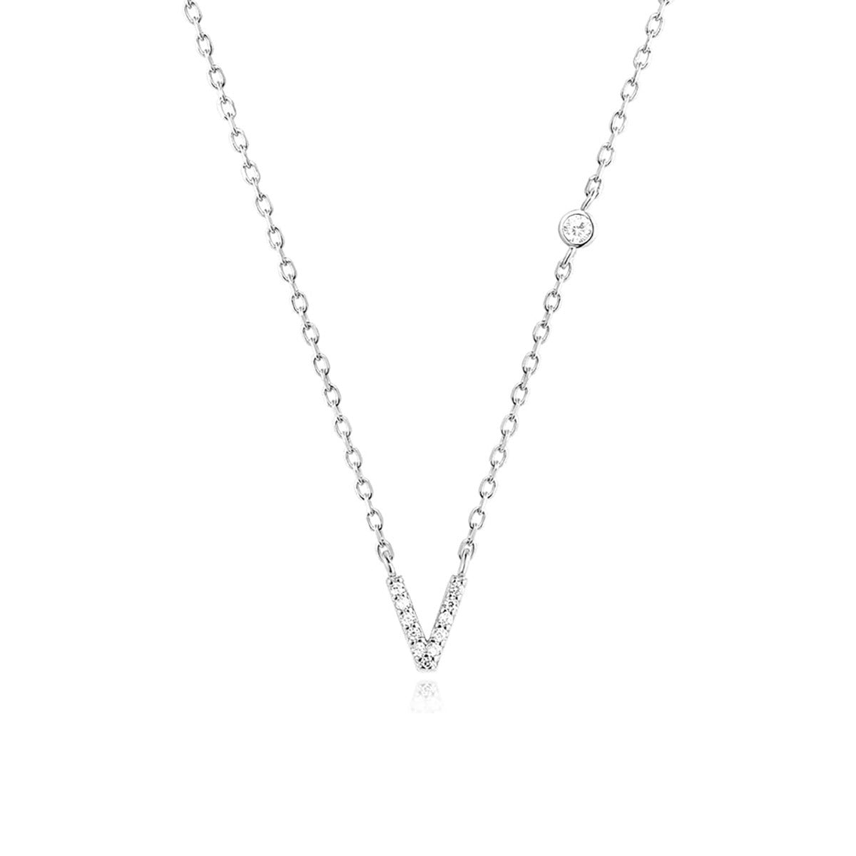 A-Z 26 Letters Luxury Gold/Silver Color Necklace CZ Pendant