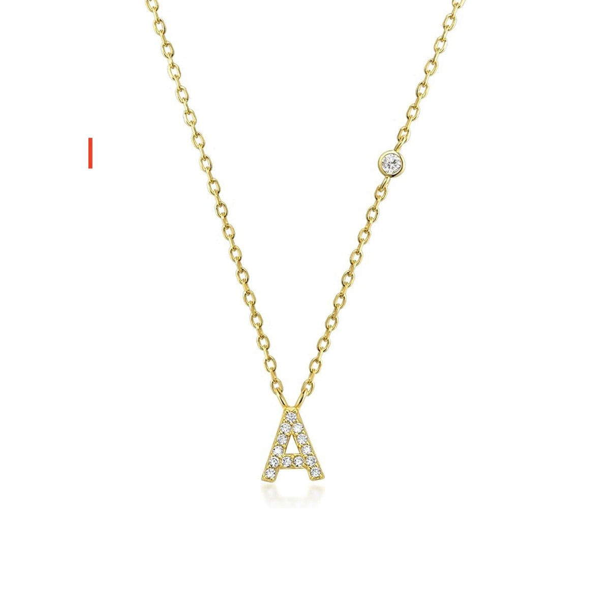 A-Z 26 Letters Luxury Gold/Silver Color Necklace CZ Pendant