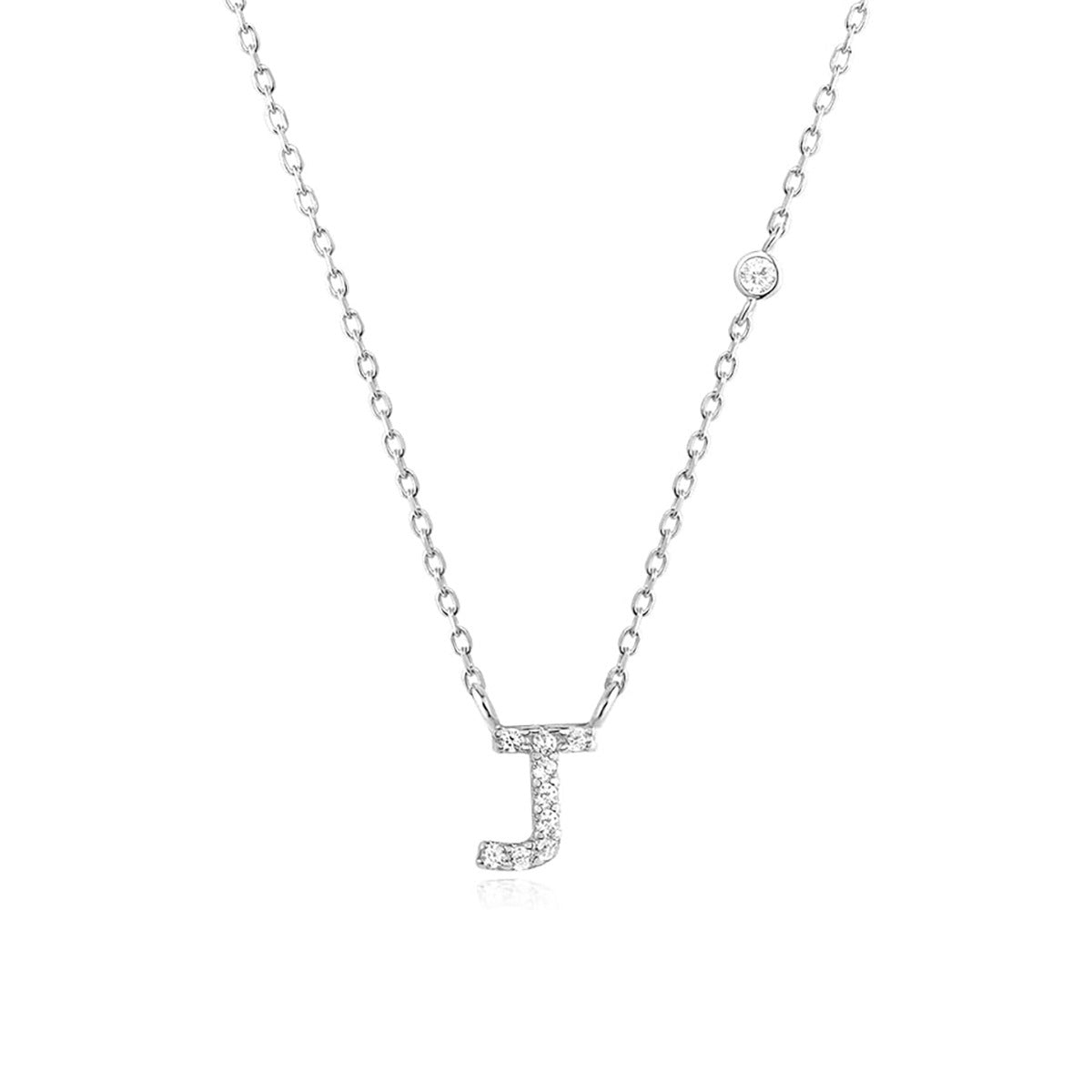 A-Z 26 Letters Luxury Gold/Silver Color Necklace CZ Pendant