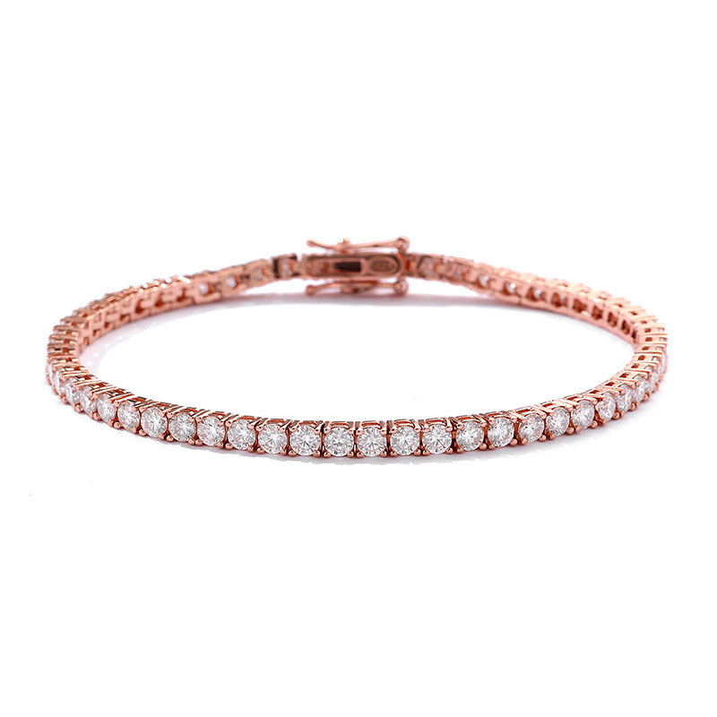 Radiant Brilliance: S925 Sterling Silver Moissanite Tennis Bracelet with 10 Points Sparkle