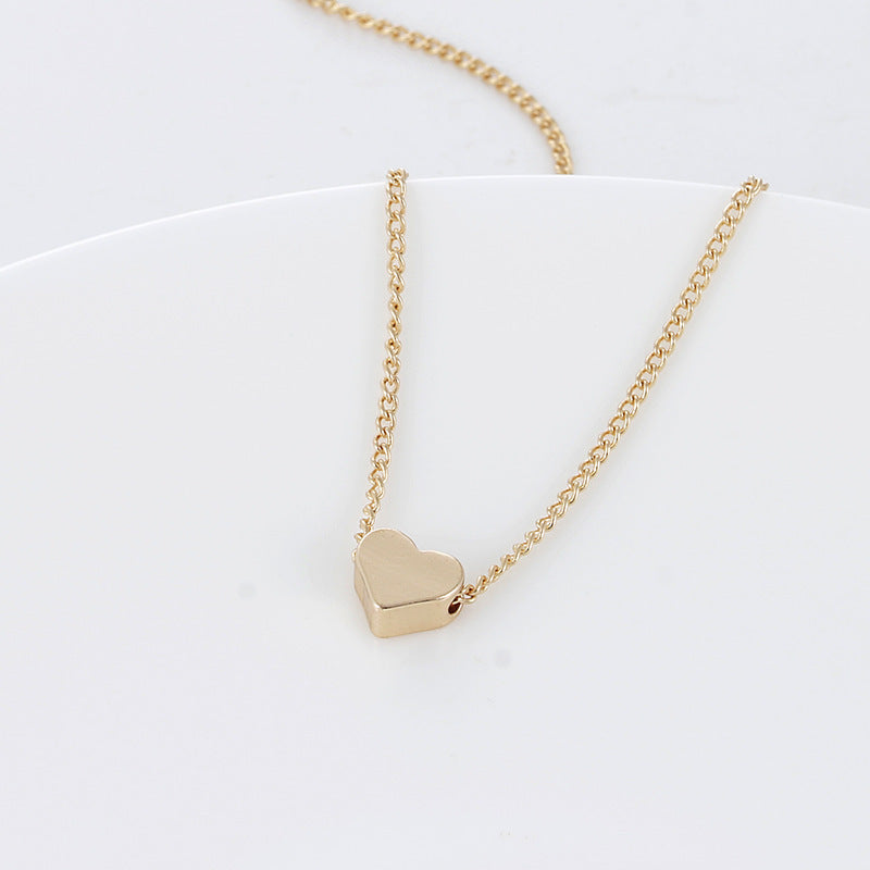 Golden Love: Double-sided Pendant Clavicle Chain Necklace