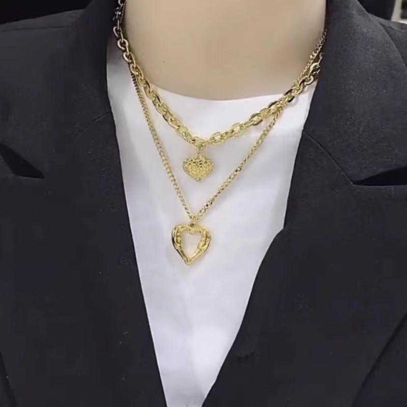 Angelic Affection: Women's Titanium Steel Angel Wings Love Necklace