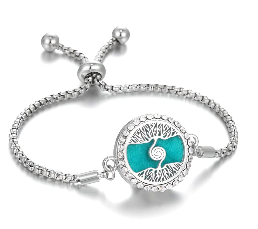 Aura Craft: Hollow Stainless Steel Adjustable Aromatherapy Bracelet