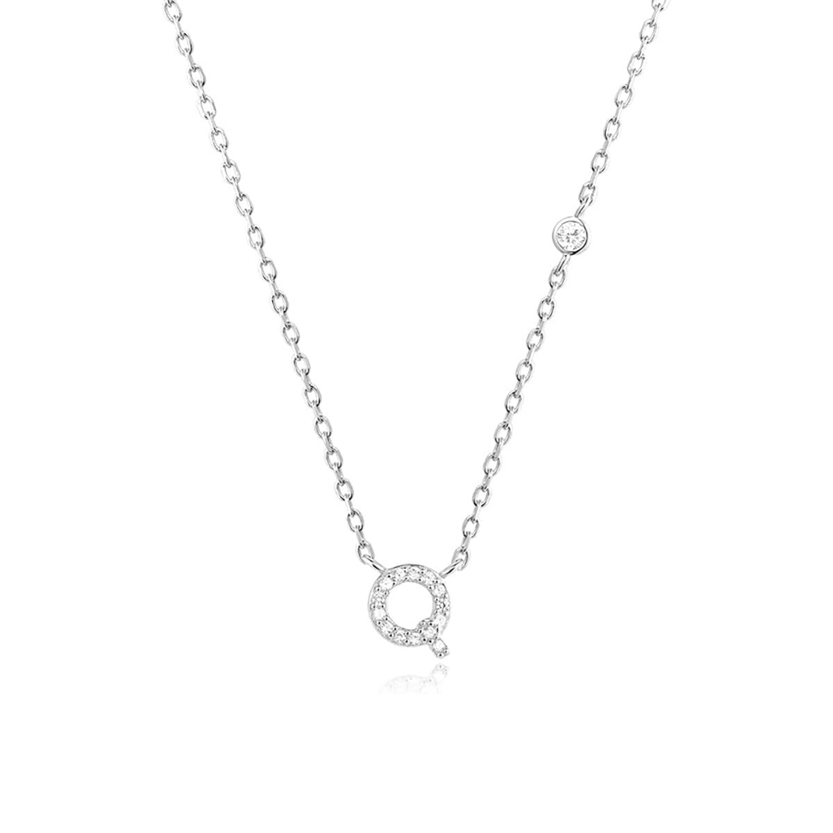 A-Z 26 Letters Luxury Gold/Silver Color Necklace CZ Pendant