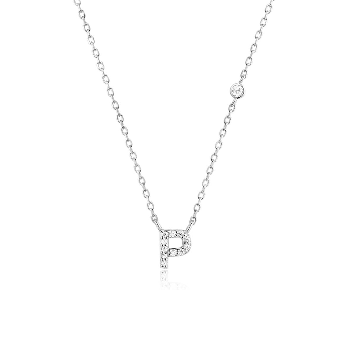 A-Z 26 Letters Luxury Gold/Silver Color Necklace CZ Pendant