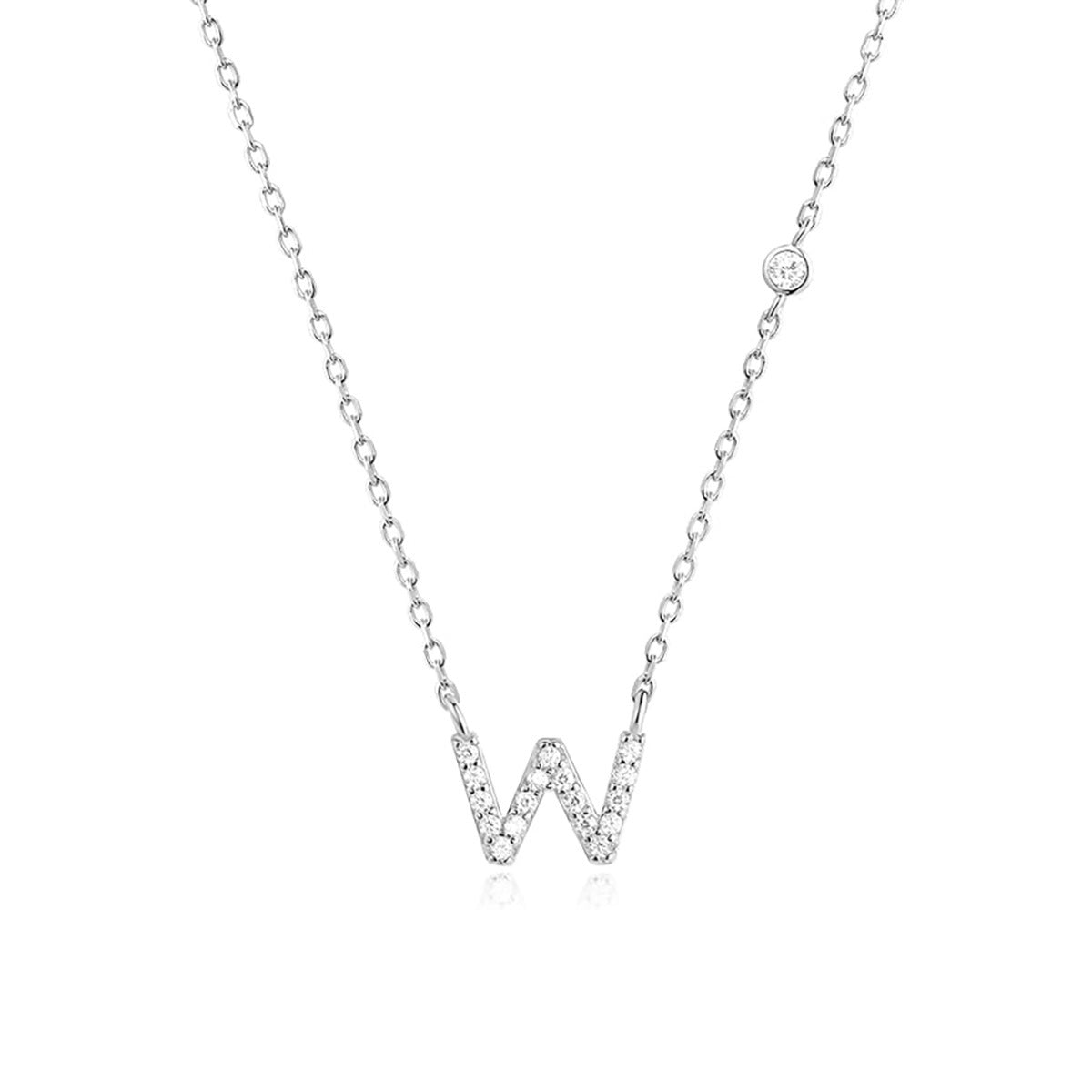 A-Z 26 Letters Luxury Gold/Silver Color Necklace CZ Pendant