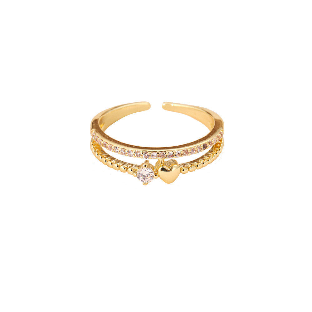 Heartfelt Elegance: The Fashion Personality Copper Ring