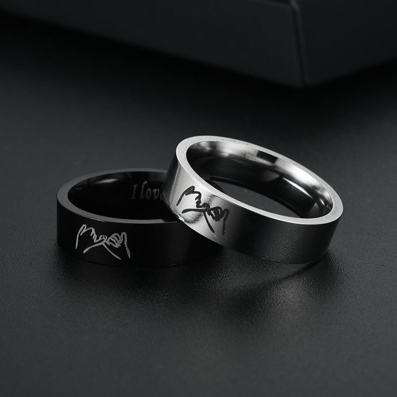 Titanium Steel Duo: A Minimalist Couple's Ring