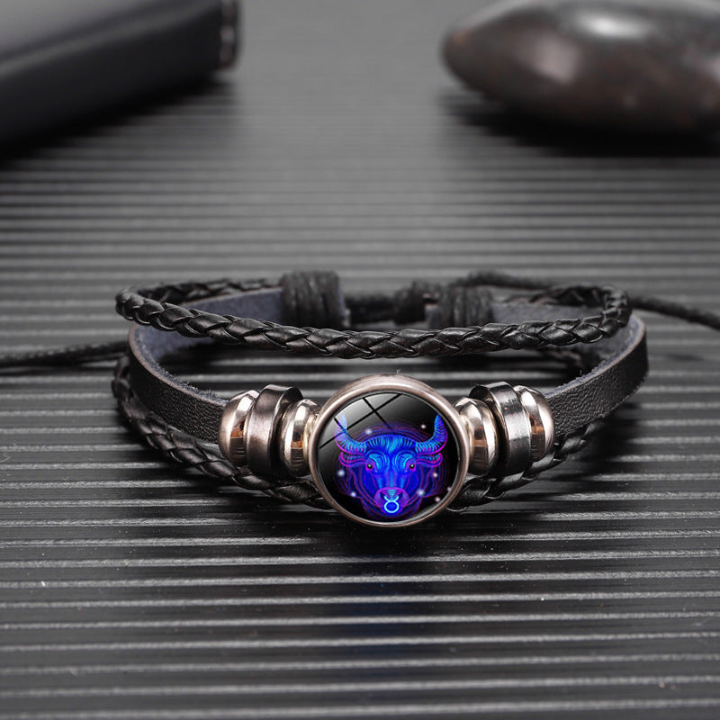 Celestial Weave: Zodiac Constellation Braided Bracelet for Men, Women, and Kids