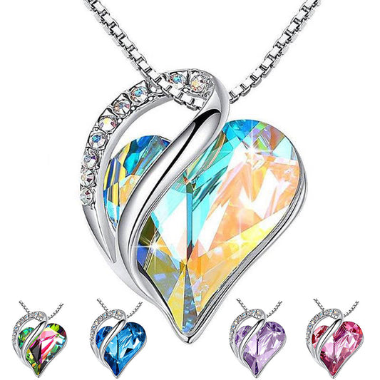 Heartfelt Elegance: 925 Silver Heart-Shaped Geometric Necklace