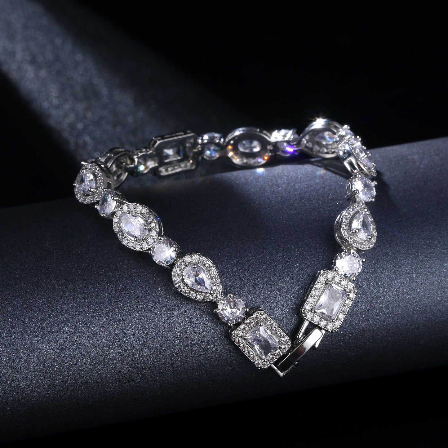 Radiant Elegance: Water Drop Multi-shape Horse Eye Zircon Bracelet