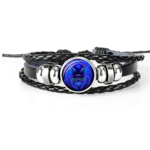 Celestial Weave: Zodiac Constellation Braided Bracelet for Men, Women, and Kids