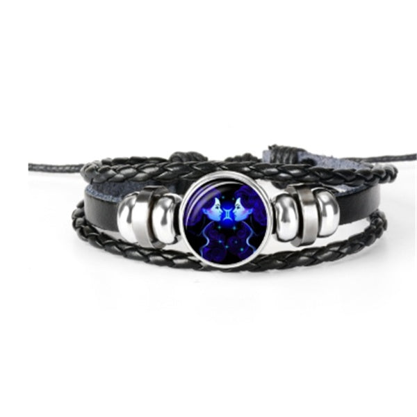 Celestial Weave: Zodiac Constellation Braided Bracelet for Men, Women, and Kids