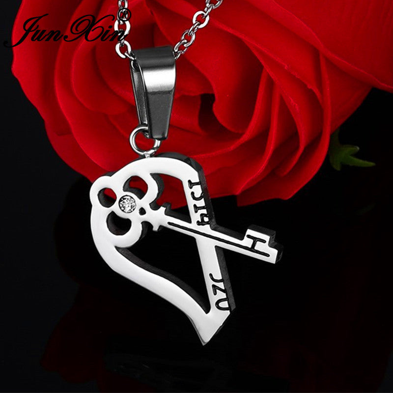 Forever Bond Lock & Key Couple Necklace