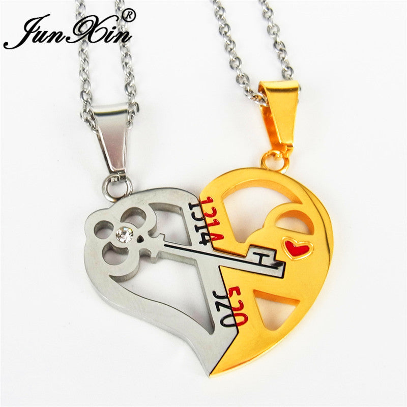 Forever Bond Lock & Key Couple Necklace