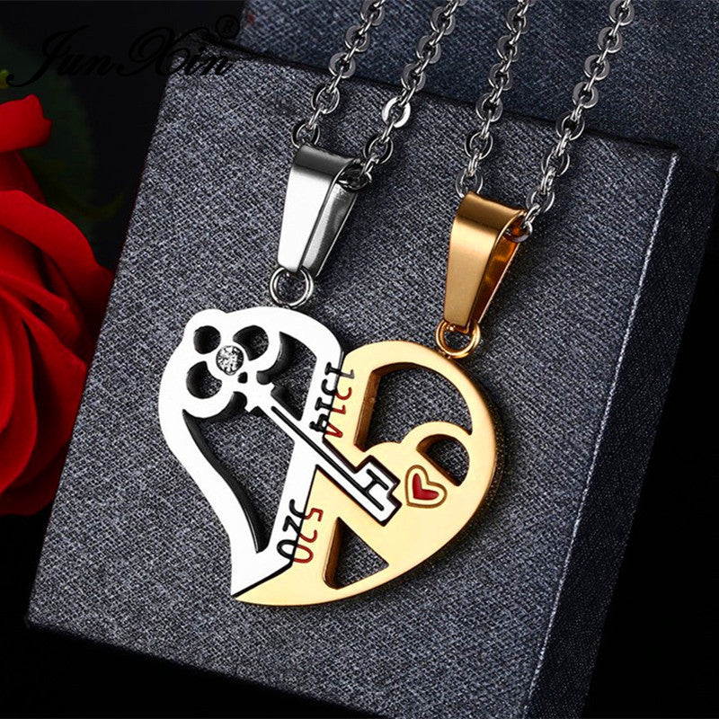 Forever Bond Lock & Key Couple Necklace