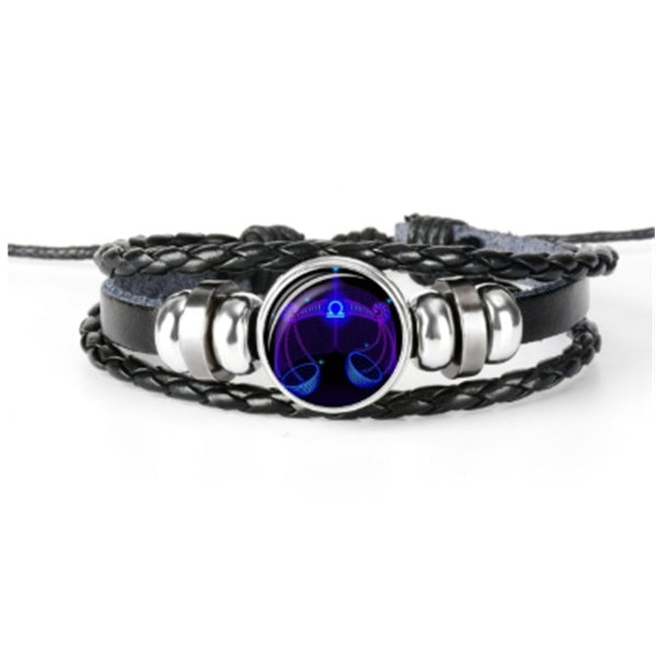 Celestial Weave: Zodiac Constellation Braided Bracelet for Men, Women, and Kids