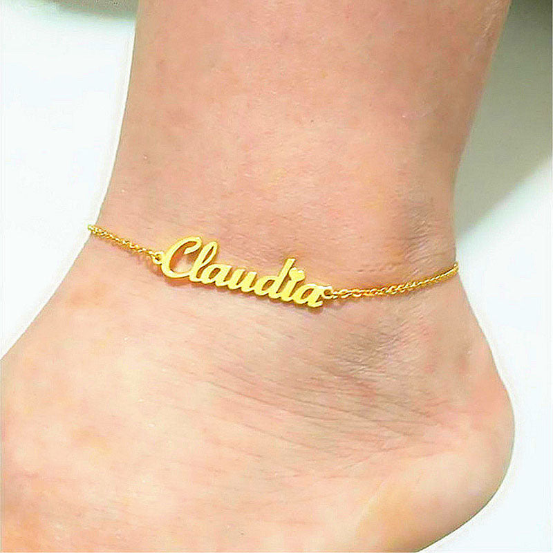 Alphabetical Ankle Charm: English Letter Anklet Chain