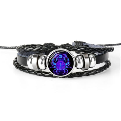 Celestial Weave: Zodiac Constellation Braided Bracelet for Men, Women, and Kids