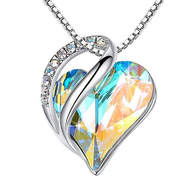 Heartfelt Elegance: 925 Silver Heart-Shaped Geometric Necklace