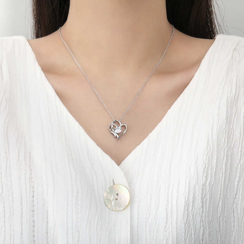 Double Love: Personalized Heart-Shaped Zircon Necklace