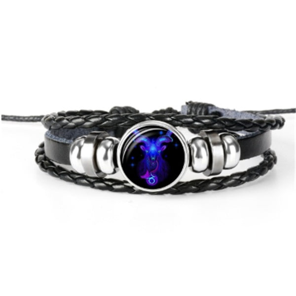 Celestial Weave: Zodiac Constellation Braided Bracelet for Men, Women, and Kids