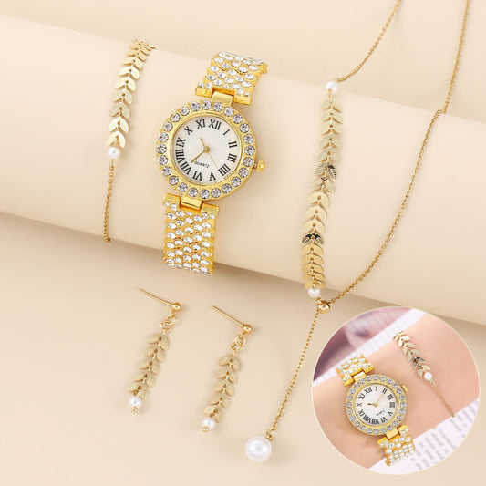 Radiant Elegance: Luxury Rhinestone Quartz Bracelet Watch - A Timepiece of Opulence for Women