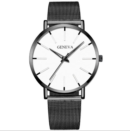 Mesh Majesty: Quartz Watch with Mesh Strap