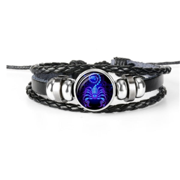 Celestial Weave: Zodiac Constellation Braided Bracelet for Men, Women, and Kids