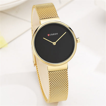 Stylish Elegance: Women's Mesh Belt Casual Business Pointer Quartz Watch