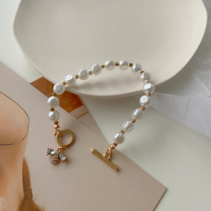 Luxurious Elegance: Exquisite Natural Stone Pearl Pendant Bracelet