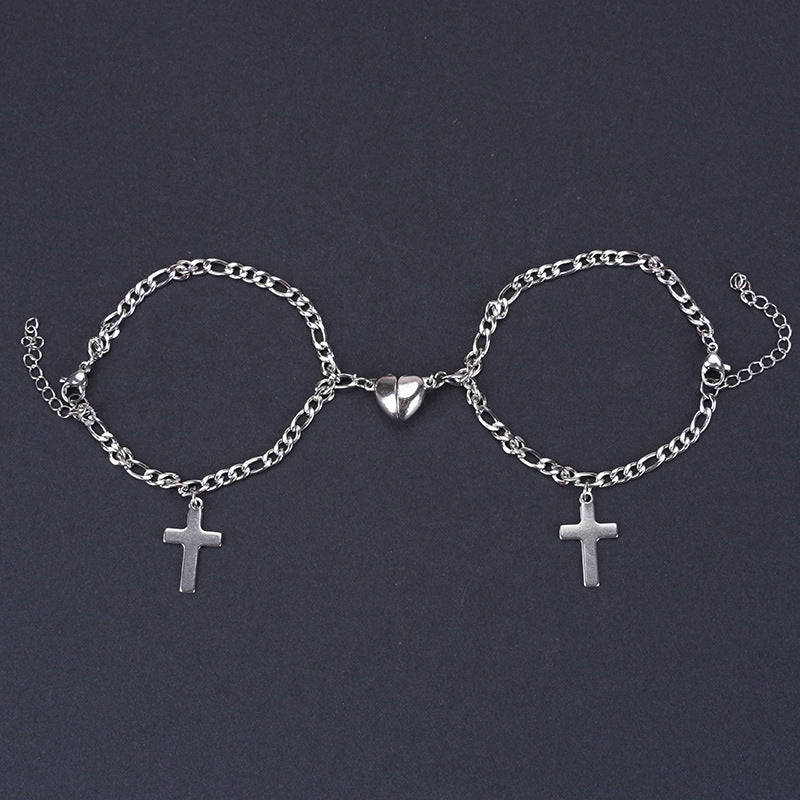 Heart Lock Unity: Couple Combination Bracelet