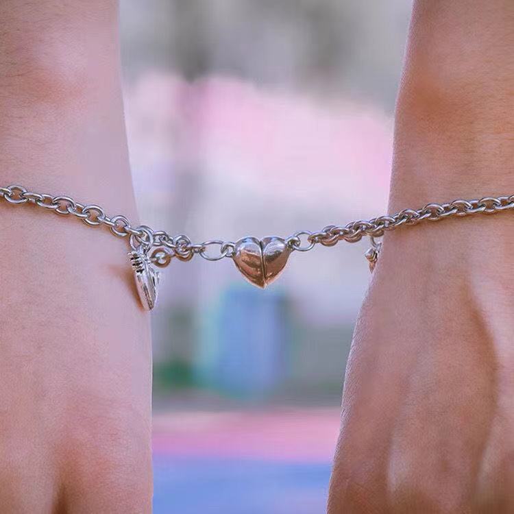 Heart Lock Unity: Couple Combination Bracelet