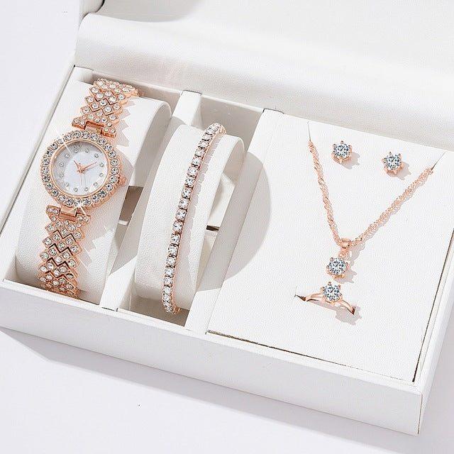 Radiant Elegance: Luxury Rhinestone Quartz Bracelet Watch - A Timepiece of Opulence for Women