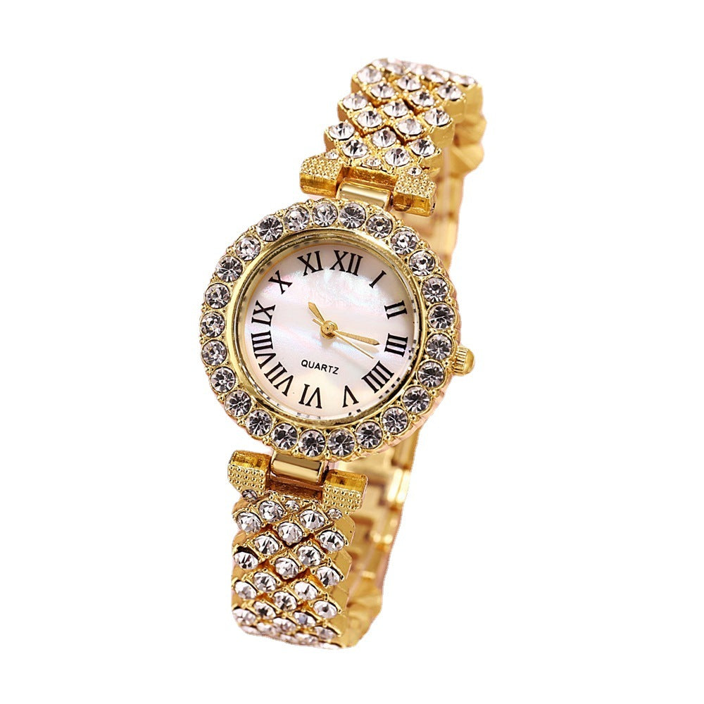 Radiant Elegance: Luxury Rhinestone Quartz Bracelet Watch - A Timepiece of Opulence for Women