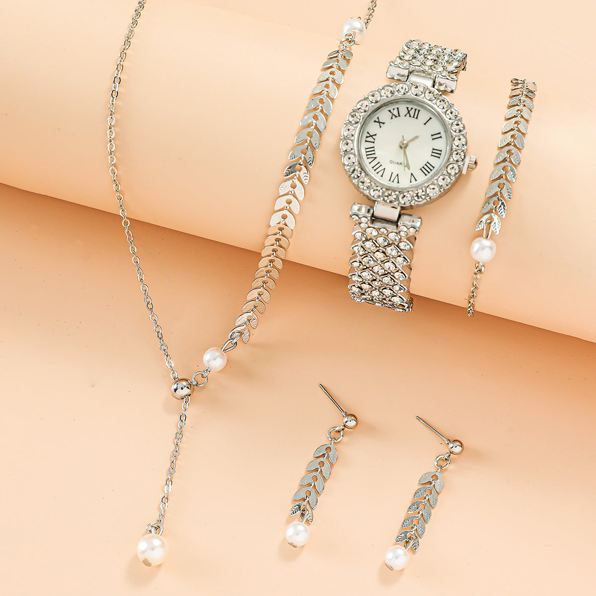 Radiant Elegance: Luxury Rhinestone Quartz Bracelet Watch - A Timepiece of Opulence for Women