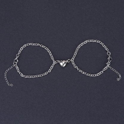 Heart Lock Unity: Couple Combination Bracelet