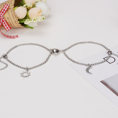 Heart Lock Unity: Couple Combination Bracelet