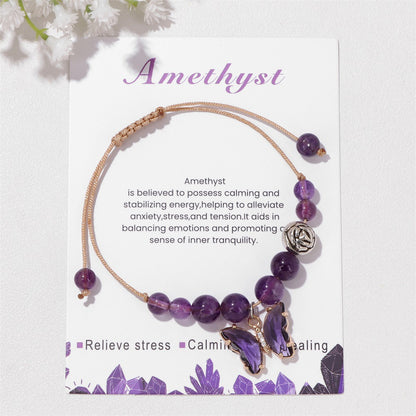 Lavender Luster: Women's Natural Amethyst Stone Bracelet