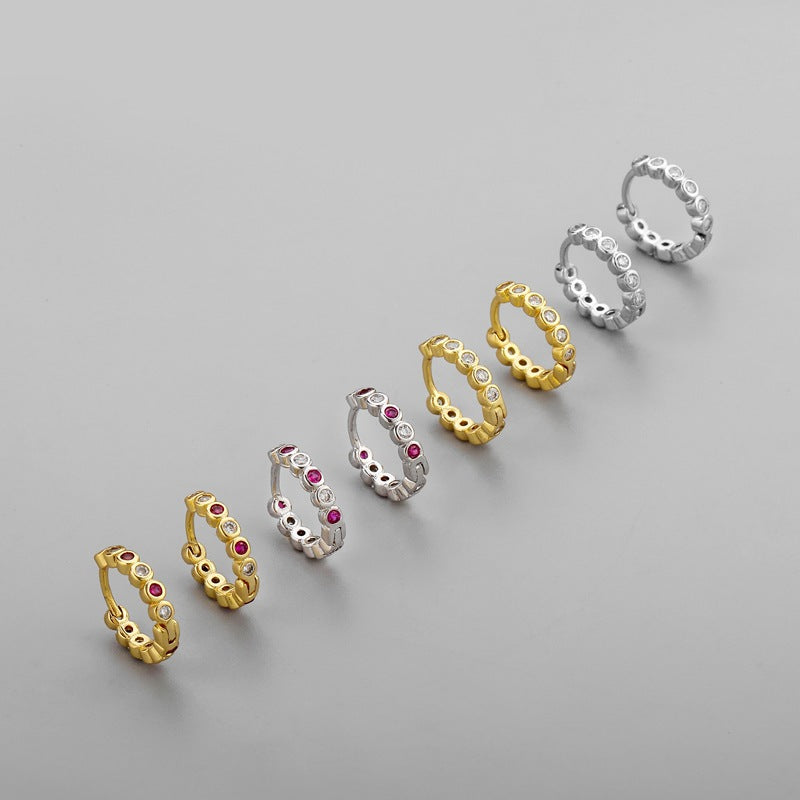 Dazzling Charm: Korean-Inspired Gold-Plated Earrings with Embedded Diamonds