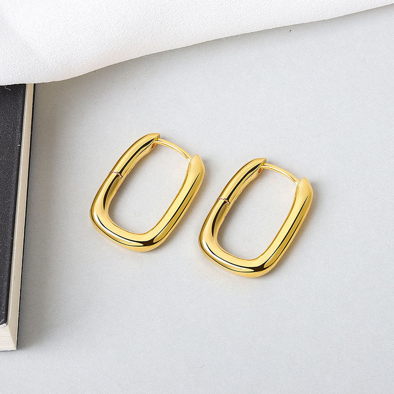 Dazzling Charm: Korean-Inspired Gold-Plated Earrings with Embedded Diamonds