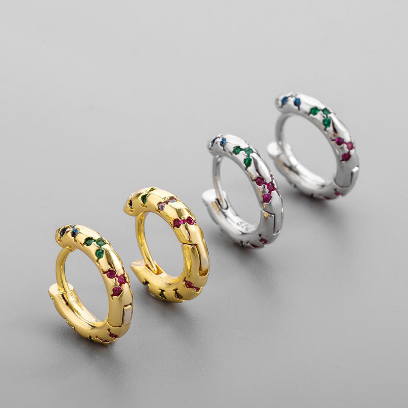 Dazzling Charm: Korean-Inspired Gold-Plated Earrings with Embedded Diamonds